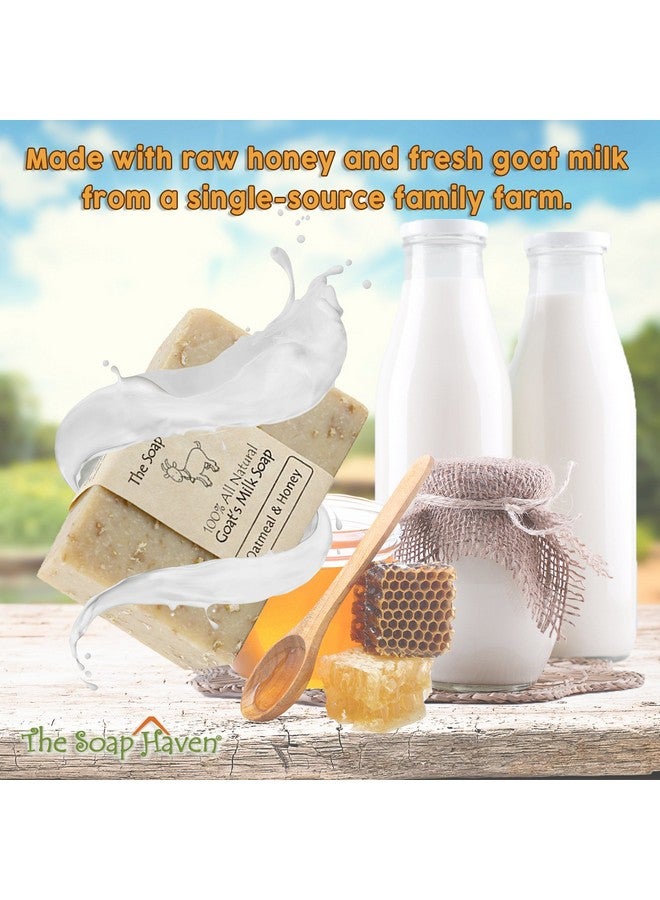 The Soap Haven Oatmeal Soap Pack Of 4 Oatmeal & Honey Goat Milk Soap Bars. All Natural Unscented Soap Wonderful For Sensitive Skin And Suitable For All Skin Types. Sls Free No Parabens. Handmade In Usa.  - Image 3