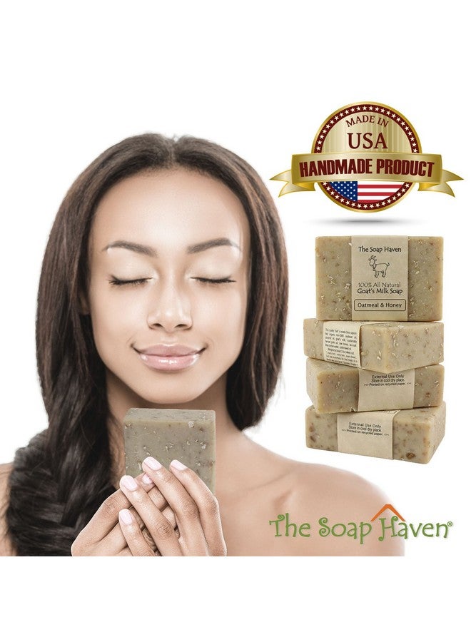 The Soap Haven Oatmeal Soap Pack Of 4 Oatmeal & Honey Goat Milk Soap Bars. All Natural Unscented Soap Wonderful For Sensitive Skin And Suitable For All Skin Types. Sls Free No Parabens. Handmade In Usa.  - Image 5
