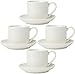 Comfify Comfify 4oz. Espresso Cups Set of 4 With Matching Saucers - Premium White Porcelain, 8 Piece Gift Box Demitasse Set - Image 2