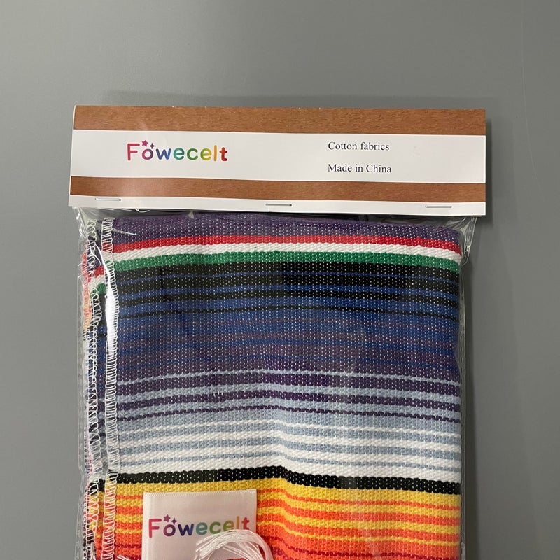 Fowecelt Mexican Serape Table Runner 14 x 84 Inch for Mexican Party Wedding Decorations Outdoor Picnics Dining Table, Fringe Cotton Handwoven Table Runners - Image 3