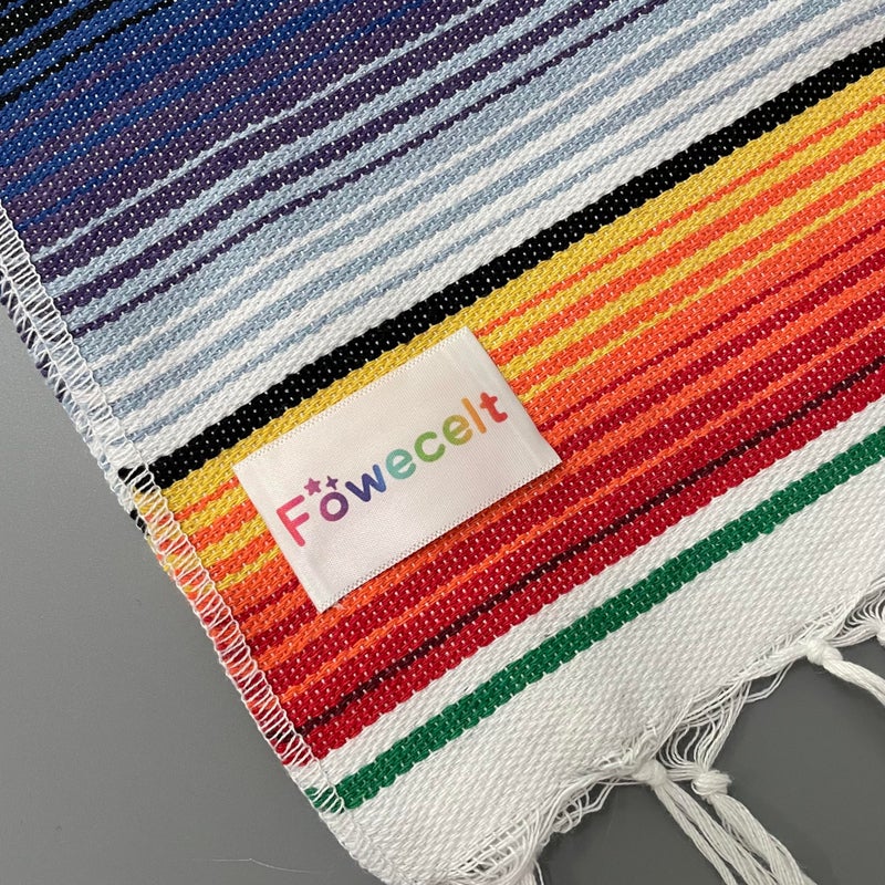 Fowecelt Mexican Serape Table Runner 14 x 84 Inch for Mexican Party Wedding Decorations Outdoor Picnics Dining Table, Fringe Cotton Handwoven Table Runners - Image 5