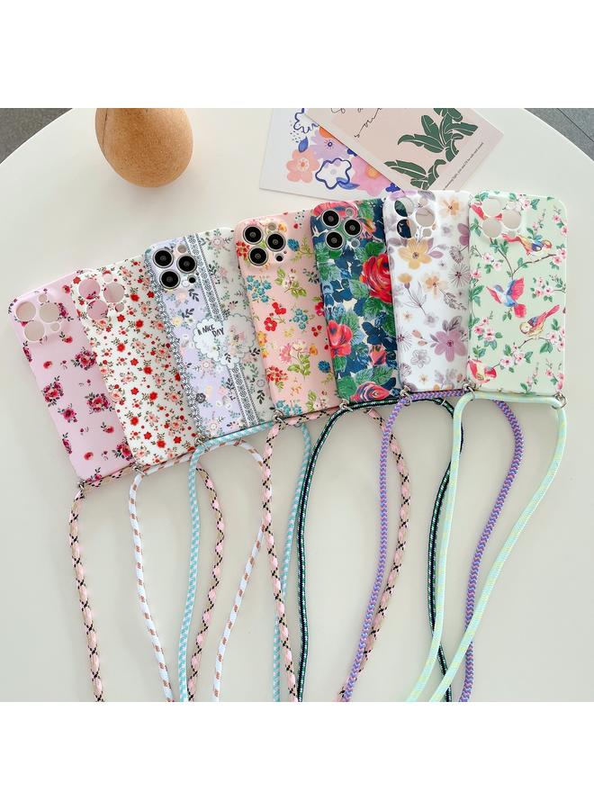 Zaboon Case For iPhone 11 Pro Max Lanyard Small Floral TPU Phone Case - Image 2