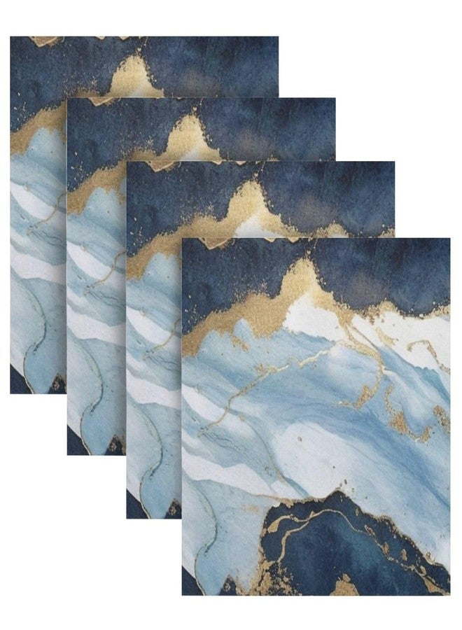 YETTASBIN Blue Gold Marble Cloth Napkins Set of 6, Reusable Washable Oversized Table Napkins for Family Wedding Dinner Party Home Decor, 20 x 20 Inch - Image 5