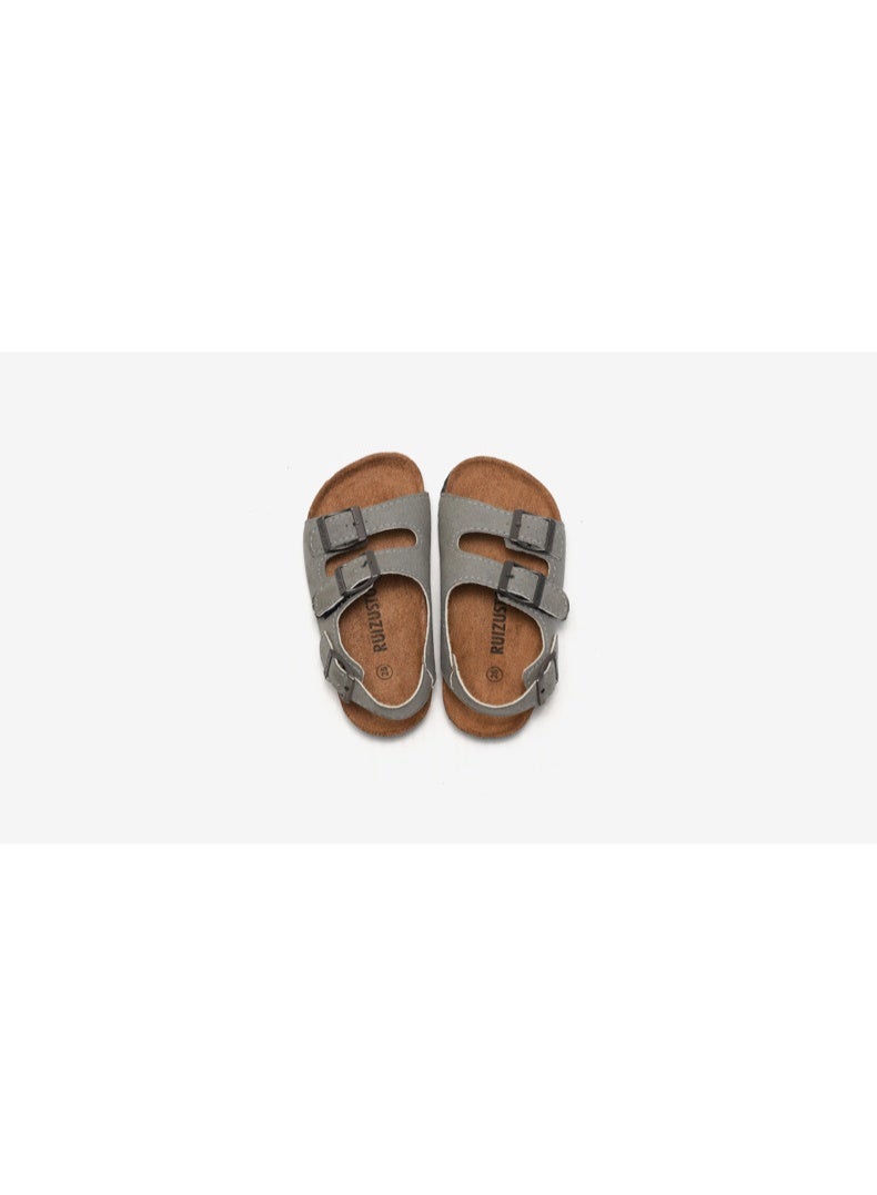 NIBEMINENT For Children Sandals Girls And Boys Sandals Breathable Flats Shoes Summer Comfortable cork sandals  - Image 3