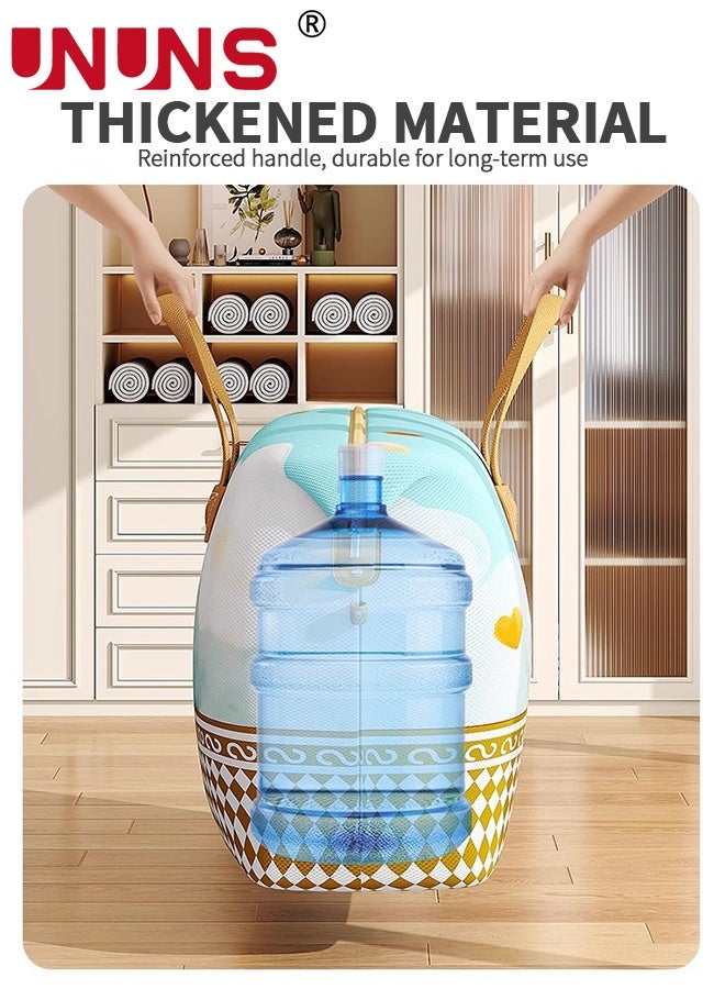 UNUNS 3 Pack Moving Storage Bags,Bear Pattern 3 Sizes Storage Bags with Zipper and Handles,Waterproof Heavy Duty Non-woven Closet Organizer Bags Ideal For Bedding,Duvets,Pillows,Laundry,Clothes or Moving Home - Image 5