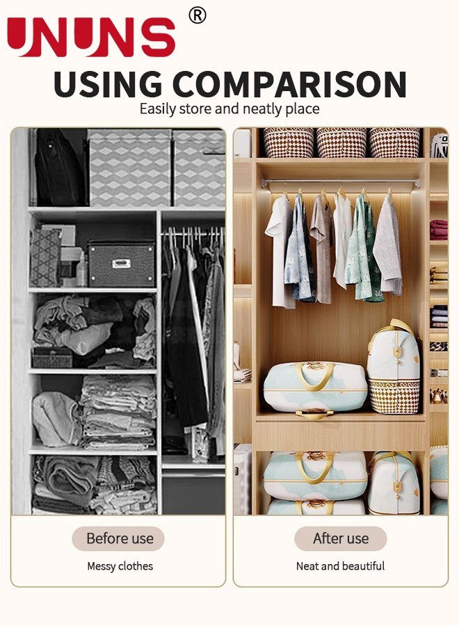 UNUNS 3 Pack Moving Storage Bags,Bear Pattern 3 Sizes Storage Bags with Zipper and Handles,Waterproof Heavy Duty Non-woven Closet Organizer Bags Ideal For Bedding,Duvets,Pillows,Laundry,Clothes or Moving Home - Image 2