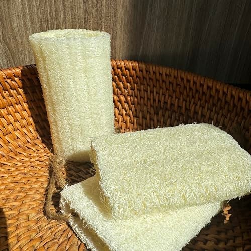 JINS-Hung 4" Natural Loofah Exfoliating Body Sponge Scrubber for Skin Care in Bath Spa Shower Pack of 12 - Image 2