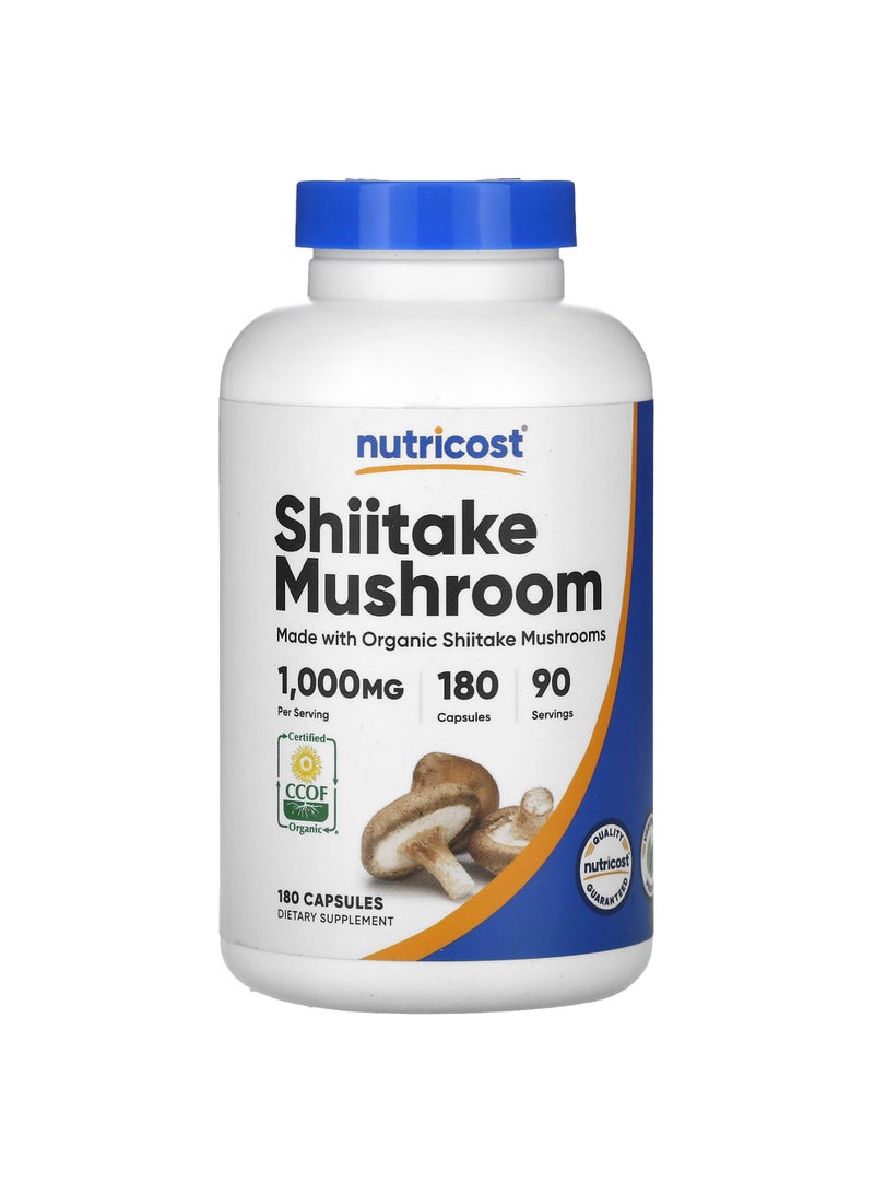 Shiitake Mushroom, 180 Capsules (500 mg per Capsule)