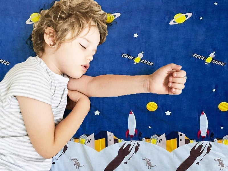 Filymore Rocket Bedsheet for Girls - Cartoon Rocket Print Double Bed Queen Size with 2 Pillow Covers (90x90 inches, Blue and Yellow) - Image 5