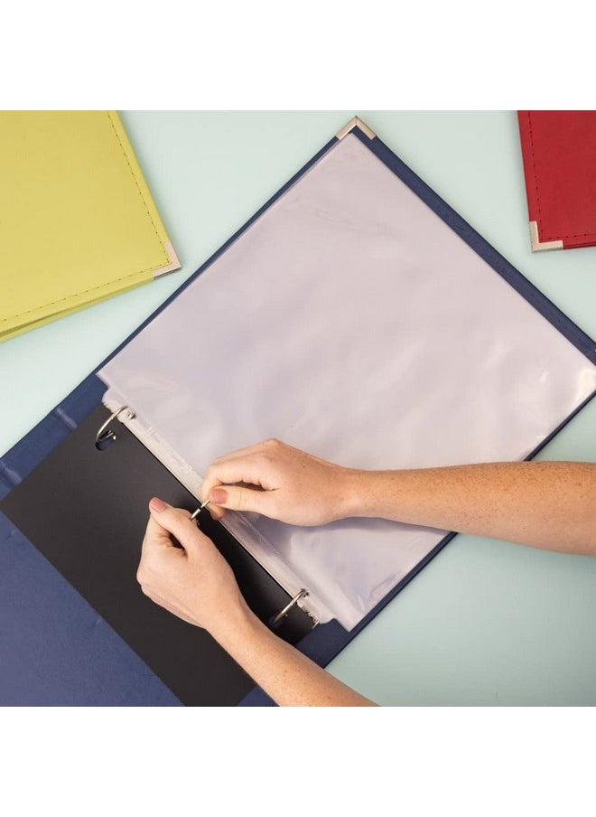 We R Memory Keepers 12X12 Photo Album Cobalt Protect Memories And Photos Soft Acidfree Leather Classy Decorative Spine Label Snagfree Rings Includes 5 Page Protectors Scrapbooking  - Image 4