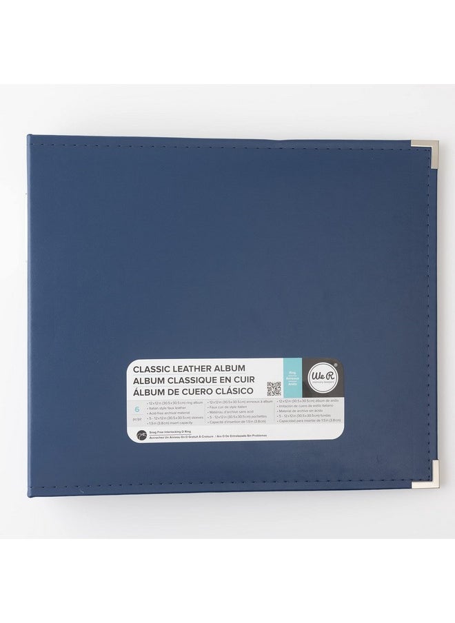 We R Memory Keepers 12X12 Photo Album Cobalt Protect Memories And Photos Soft Acidfree Leather Classy Decorative Spine Label Snagfree Rings Includes 5 Page Protectors Scrapbooking  - Image 2