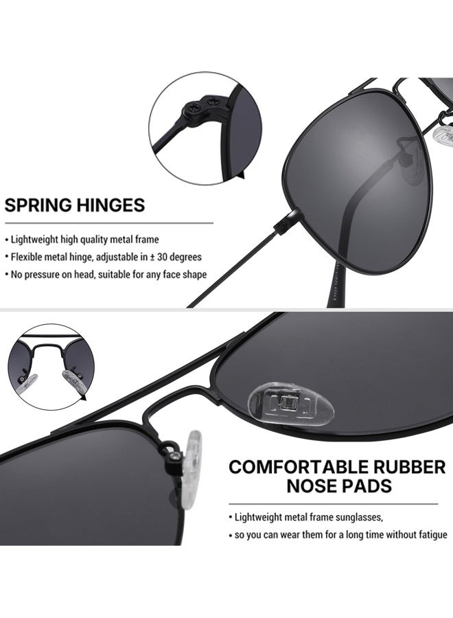 Classic Kids Sunglasses with Glasses Bag and Glasses Cloth Polarized Kids Aviator Sunglasses for Boys Girls Children sunglasses Reflective Metal Frame Unbreakable for Sports Protection Camping Cycling Outdoor Study Toddlers Age 3 to 8 - Image 4