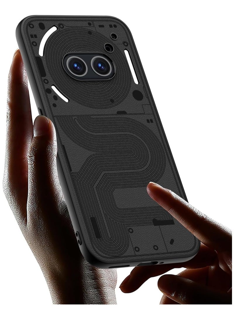 general Case Compatible with Nothing Phone 2a, Vegan Leather Case Soft TPU Anti-Drop Shockproof Protective Cover for Nothing Phone 2a - Image 3