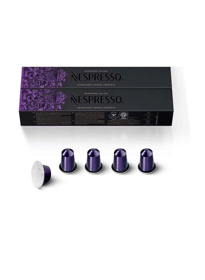 Nespresso Ispirazione Italiana, Ispirazione Firenze Arpeggio Intenso, Original Line Dark Roast Espresso Capsules, 20 Count Coffee Pods, Brews 1.35 oz - Image 1