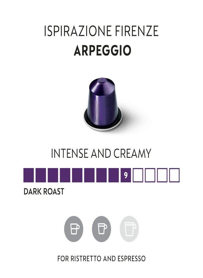 Nespresso Ispirazione Italiana, Ispirazione Firenze Arpeggio Intenso, Original Line Dark Roast Espresso Capsules, 20 Count Coffee Pods, Brews 1.35 oz - Image 2