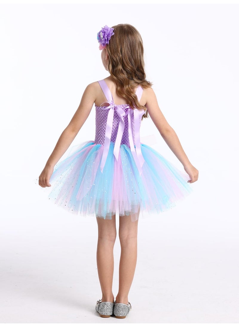 Bukela Girl Mermaid Dress, Mermaid Costume Princess Dress with LED Lights, Dress up Gift Princess Dress Birthday Gift Costume For Girls(5-6 Years Old ) - Image 3