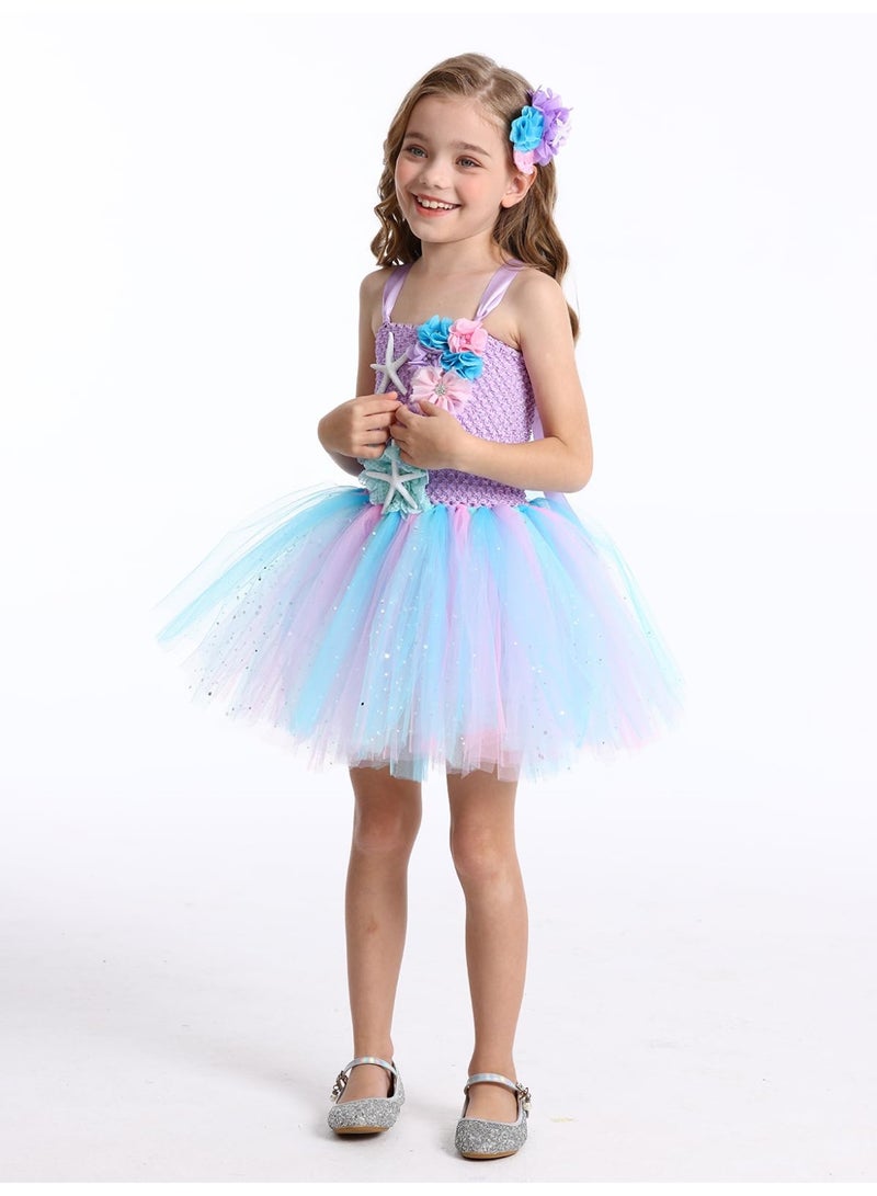 Bukela Girl Mermaid Dress, Mermaid Costume Princess Dress with LED Lights, Dress up Gift Princess Dress Birthday Gift Costume For Girls(5-6 Years Old ) - Image 4