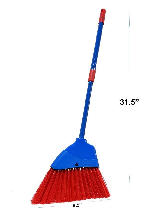 Xifando Kids Broom Housekeeping Cleaning Tool For Kids Pretend Playing Retractable Small Broom For Littler Helper(Blue+Red) - Image 2