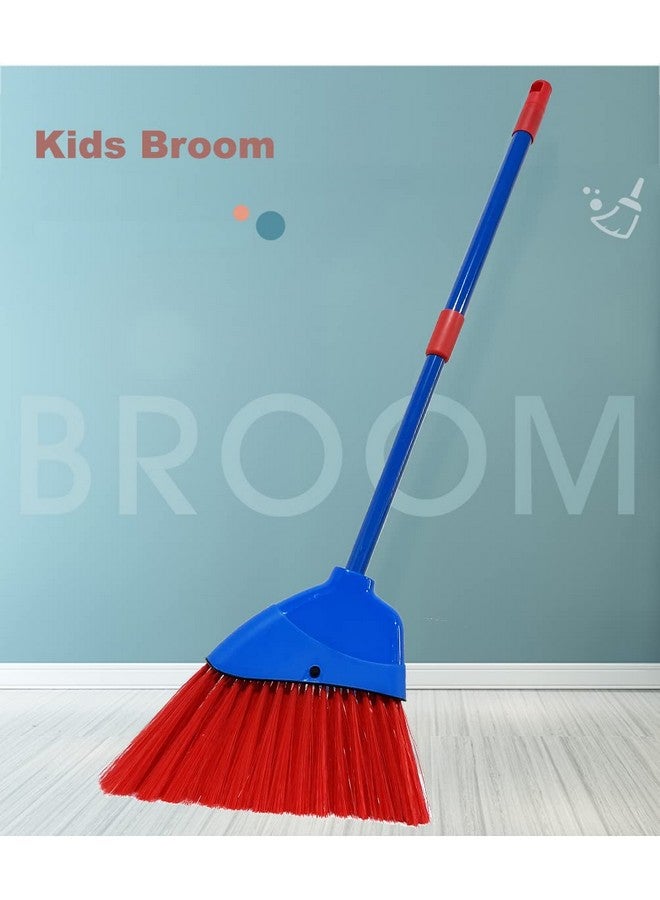 Xifando Kids Broom Housekeeping Cleaning Tool For Kids Pretend Playing Retractable Small Broom For Littler Helper(Blue+Red) - Image 3