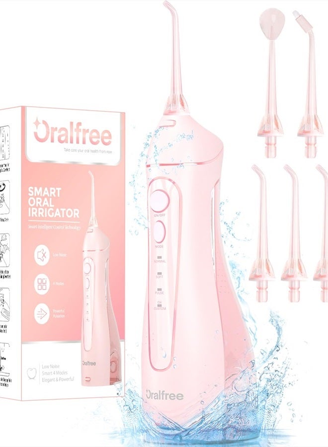 Oralfree Water Dental flosser Teeth Picks - Braces Cordless Oral Irrigator Portable Rechargeable Travel Irrigation Cleaner IPX7 Waterproof Electric Professional Flossing Teeth Cleaning for Home - Image 1
