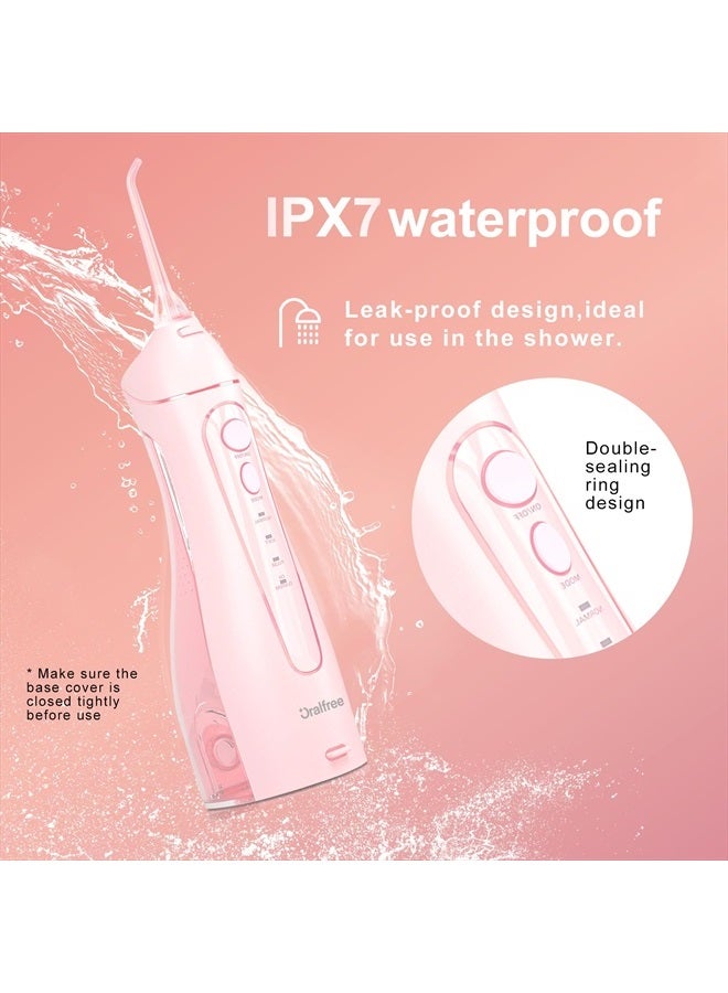 Oralfree Water Dental flosser Teeth Picks - Braces Cordless Oral Irrigator Portable Rechargeable Travel Irrigation Cleaner IPX7 Waterproof Electric Professional Flossing Teeth Cleaning for Home - Image 4