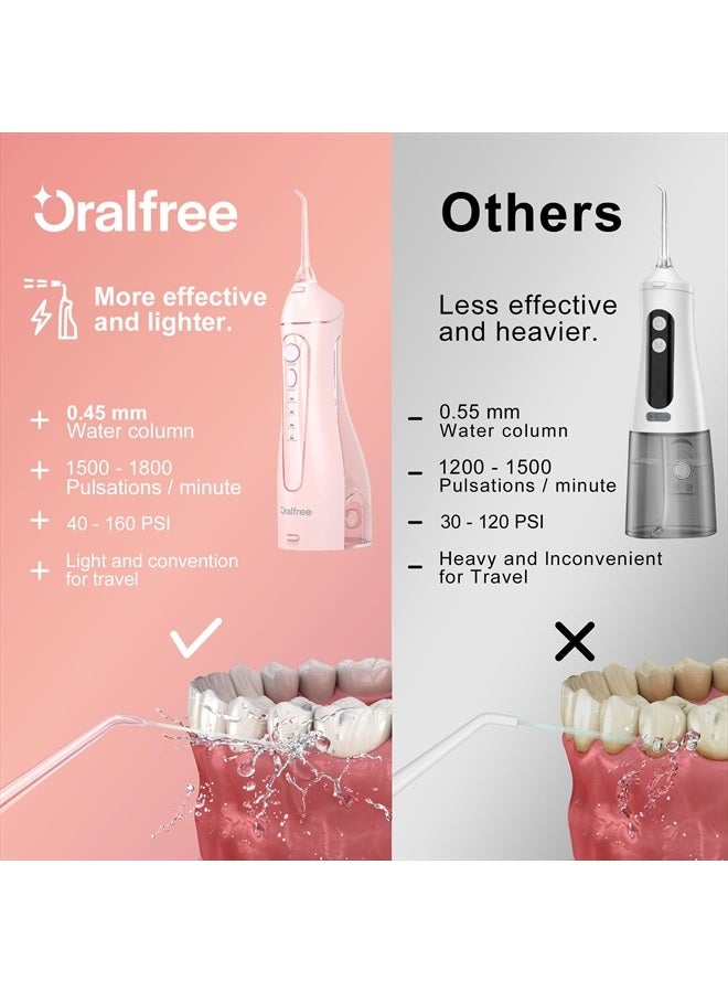 Oralfree Water Dental flosser Teeth Picks - Braces Cordless Oral Irrigator Portable Rechargeable Travel Irrigation Cleaner IPX7 Waterproof Electric Professional Flossing Teeth Cleaning for Home - Image 2
