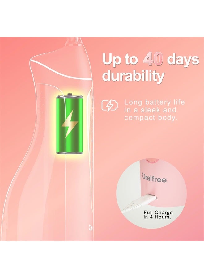 Oralfree Water Dental flosser Teeth Picks - Braces Cordless Oral Irrigator Portable Rechargeable Travel Irrigation Cleaner IPX7 Waterproof Electric Professional Flossing Teeth Cleaning for Home - Image 5
