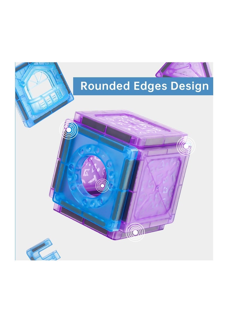 ECVV مجموعة مكعبات مغناطيسية مكونة من 128 قطعة من ECVV مع صندوق تخزين - قوة مغناطيسية قوية للعب الخيالي - لعبة ألغاز مثالية لتحفيز العقل للأطفال - Image 3