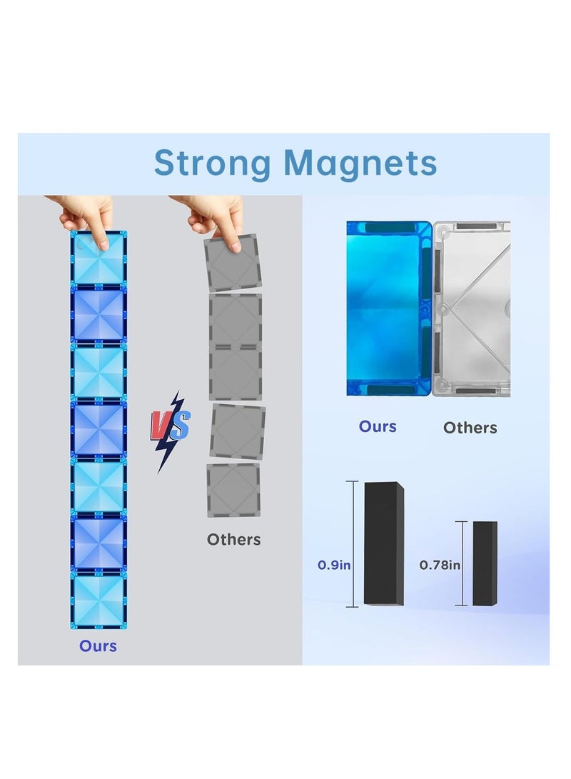 ECVV مجموعة مكعبات مغناطيسية مكونة من 128 قطعة من ECVV مع صندوق تخزين - قوة مغناطيسية قوية للعب الخيالي - لعبة ألغاز مثالية لتحفيز العقل للأطفال - Image 4