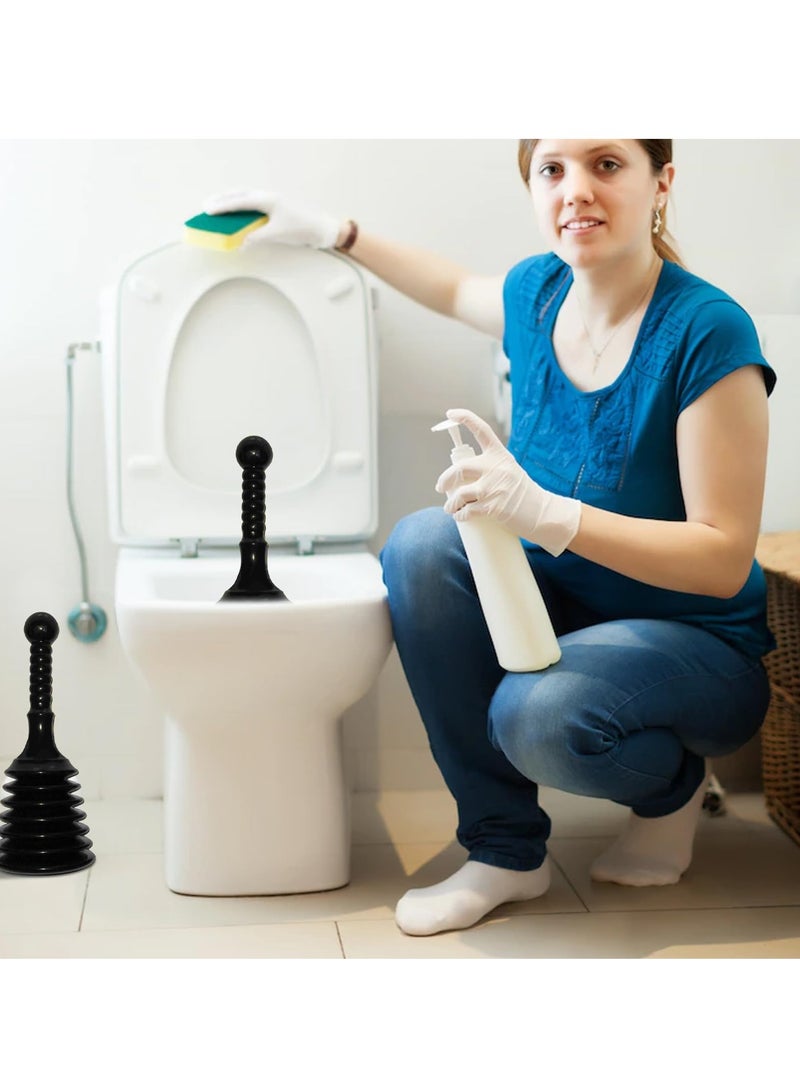 Small Sink and Drain Plunger, Unclogging Tool for Kitchen Sinks, Bathroom Drains, Showers, Bathtubs, Bath Unblocker for Clearing Blockages, Black - Image 5
