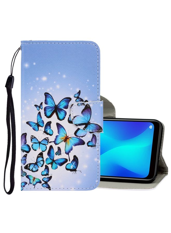 HuHa Case Cover For Realme C3 3D Colored Drawing Horizontal Flip PU Leather Case with Holder & Card Slots & Wallet Multiple Butterflies 