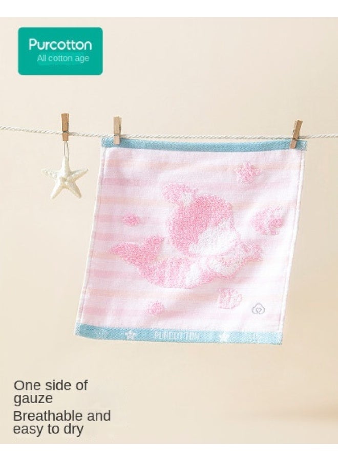purcotton Cotton】children's Gauze Loop Handkerchief, Soft And Skin-friendly Drool Bib, Baby Face Wash Cloth - Image 1
