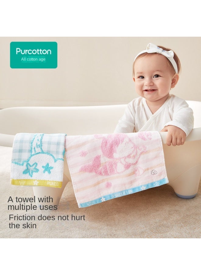 purcotton Cotton】children's Gauze Loop Handkerchief, Soft And Skin-friendly Drool Bib, Baby Face Wash Cloth - Image 2
