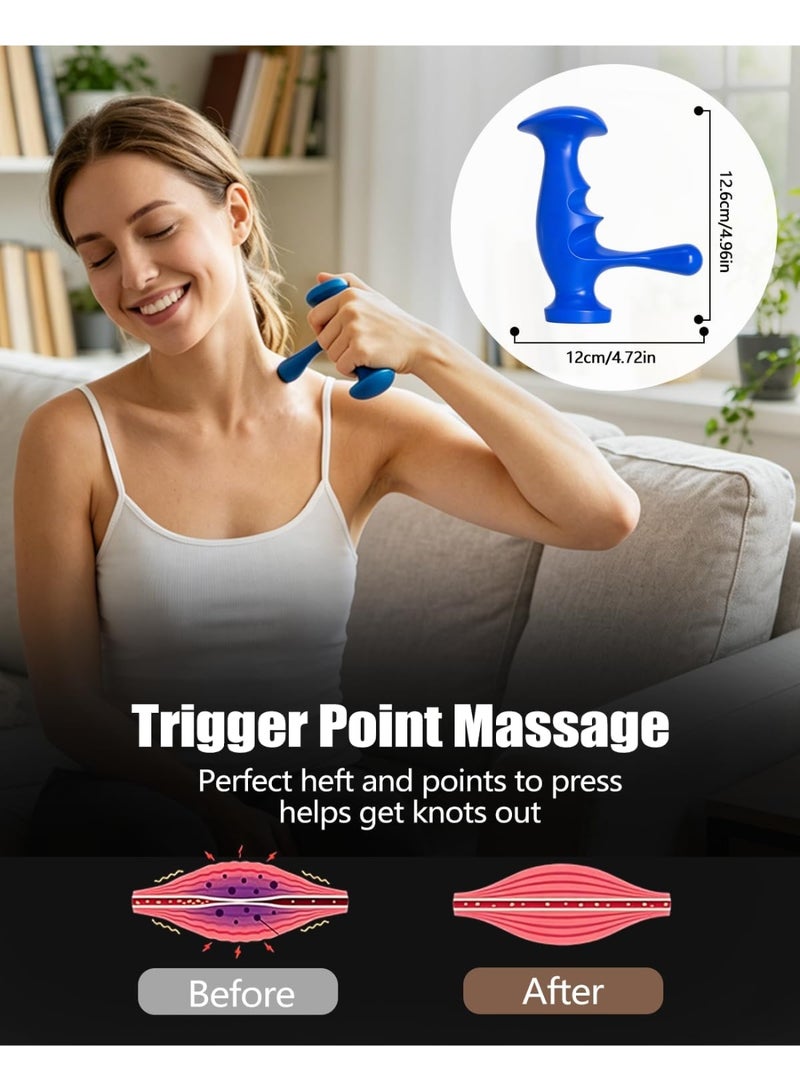 Manual Trigger Point Massage Tool and Thumb Saver for Full Body Deep Tissue, With 3-Legged Knobs, Stress Relief - Image 3