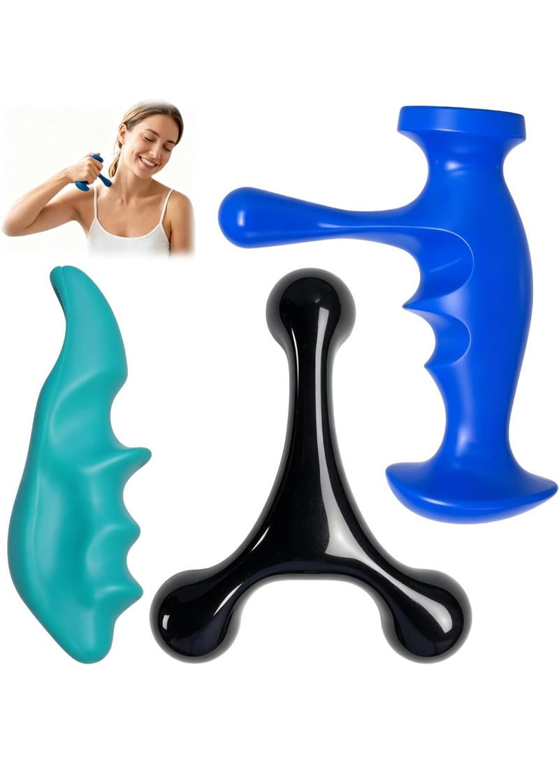 Manual Trigger Point Massage Tool and Thumb Saver for Full Body Deep Tissue, With 3-Legged Knobs, Stress Relief - Image 1