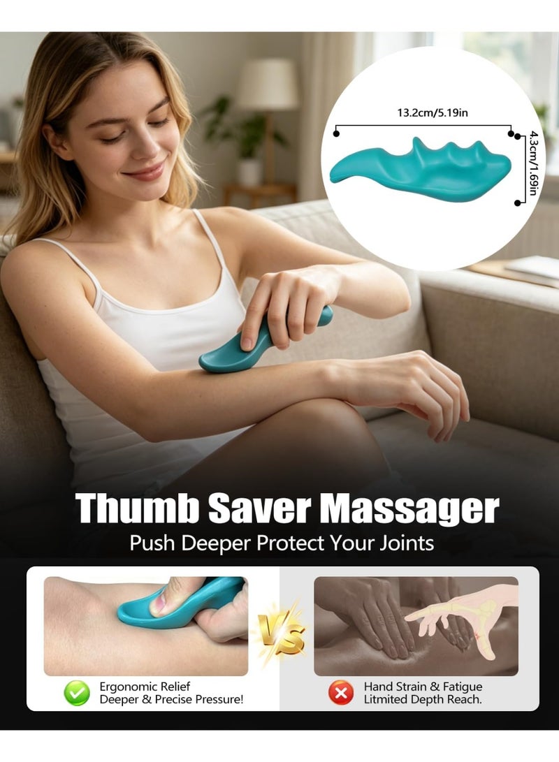 Manual Trigger Point Massage Tool and Thumb Saver for Full Body Deep Tissue, With 3-Legged Knobs, Stress Relief - Image 4
