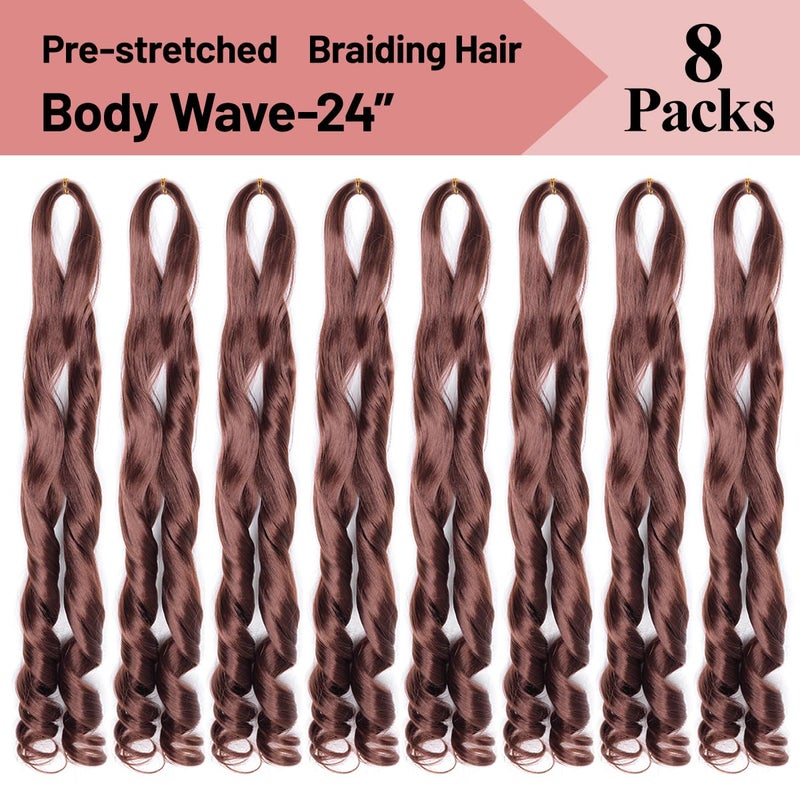Luoyudu French Curls Braiding Hair 33# Synthetic Bouncy Braiding Hair Extensions 75g/pack French Curly Crochet Hair Extensions 24inch(24 Inch,8 Packs,33#) - Image 4