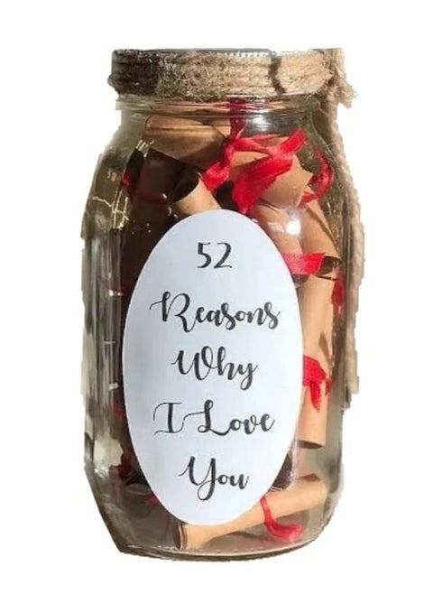 Letters Messages Reasons why love u in a Jar With empty Notes Cards gift for mother, son, valentines, mum, dad