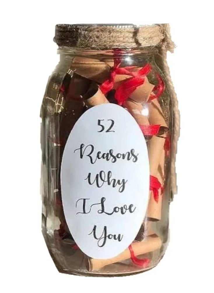 Generic Letters Messages Reasons why love u in a Jar With empty Notes Cards gift for mother, son, valentines, mum, dad 