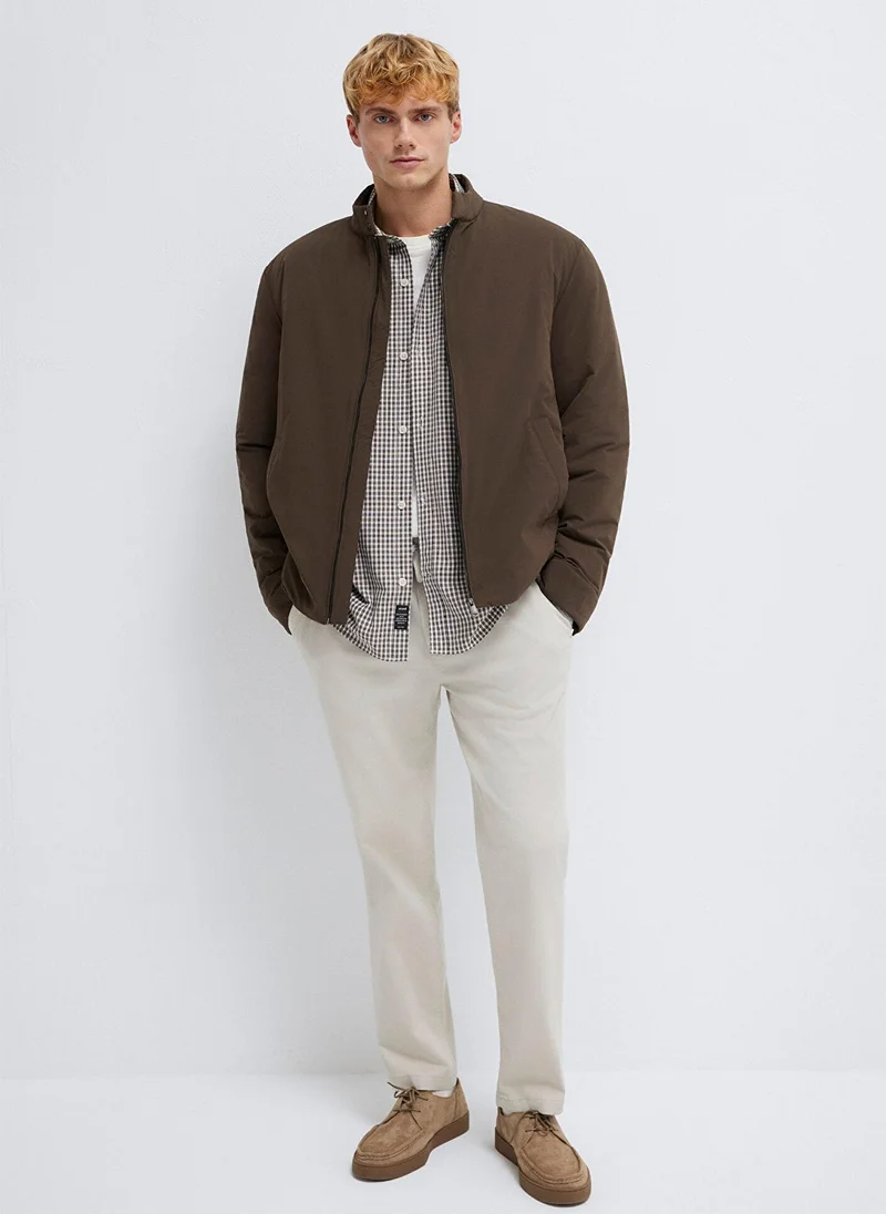مافي Brown Bomber Jacket