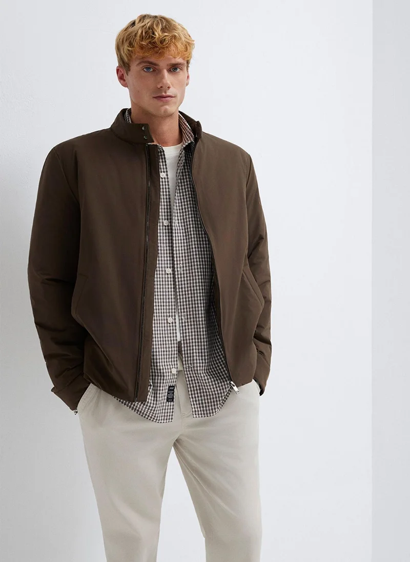 مافي Brown Bomber Jacket