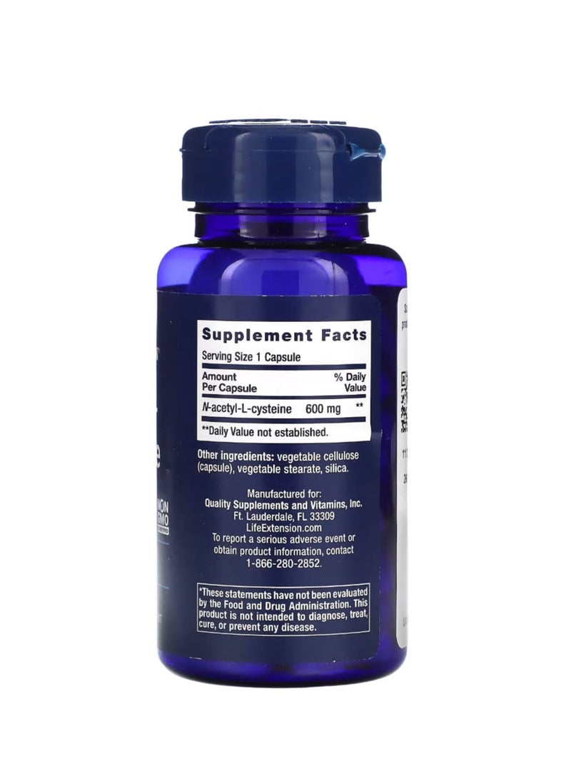 Life Extension N-Acetyl-L-Cysteine 600 mg 60 Capsules - Image 2
