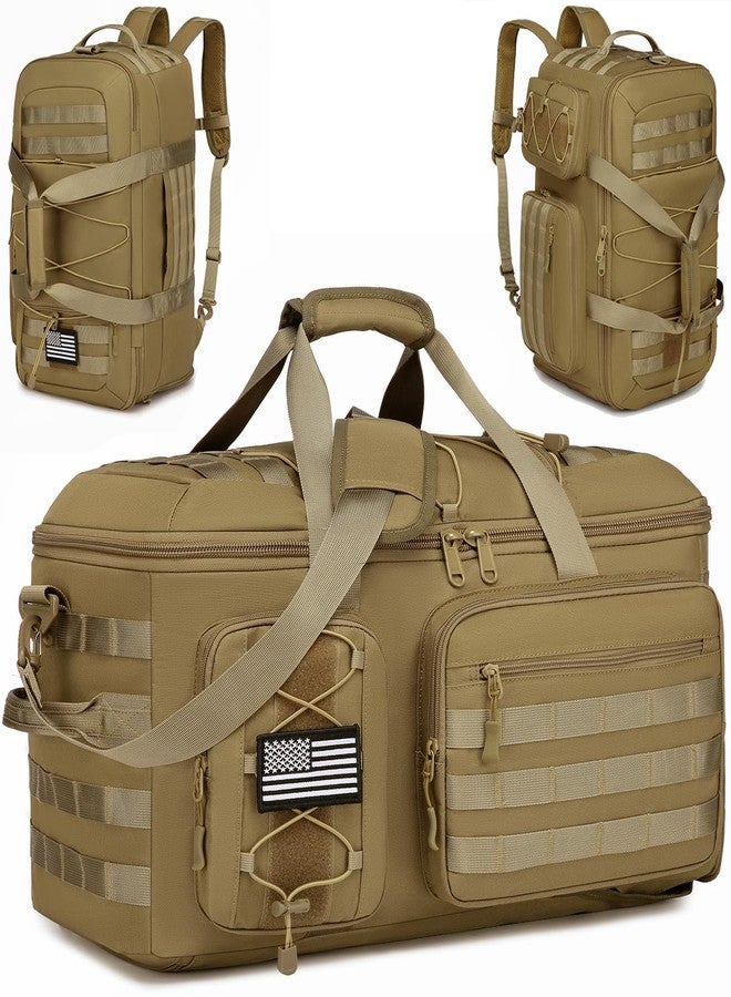 HAMBOLY 50L Gym Bags for Men, 3 in 1 Travel Duffle Bag with Shoe Compartment, Tactical Military Backpack for Overnight Weekender Gym Traveling Workout Deployment - Image 1