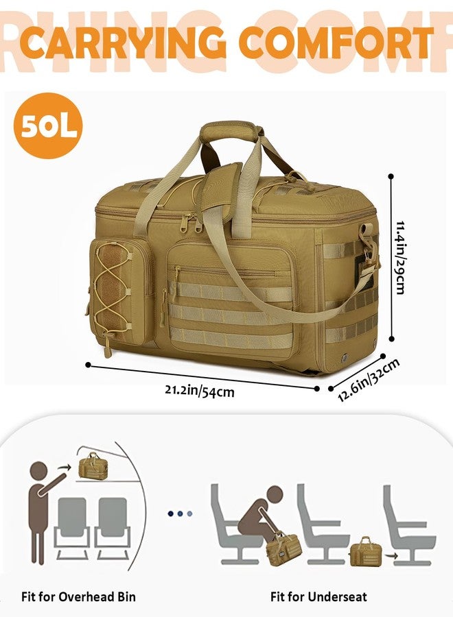 HAMBOLY 50L Gym Bags for Men, 3 in 1 Travel Duffle Bag with Shoe Compartment, Tactical Military Backpack for Overnight Weekender Gym Traveling Workout Deployment - Image 2