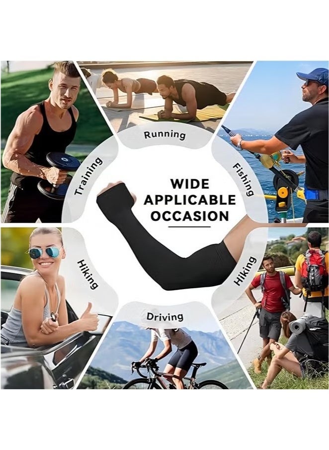 3 Pair Arm Sleeves, hand sleeve sun protection, UV Protection Cooling Breathable Arm Sleeve, Sun Protective Moisture Wicking Gloves with Finger Hole to Cover Arms for Cycling, Driving, Outdoor Sports for Men and Women - Image 3
