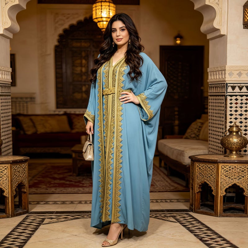 فستان كارديغان شيفون نسائي مع سليب وتنورة طويلة - Image 4