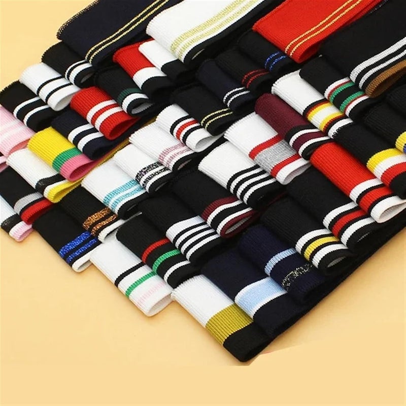 Elastic Ribbed Cuffs Ribbed Colorful Fabric Knitted Strip Rib Soft DIY Cloth Accessories Collar Cuffs Hem Bottom Polyester Elastic for Sewing(Color-21) - Image 3