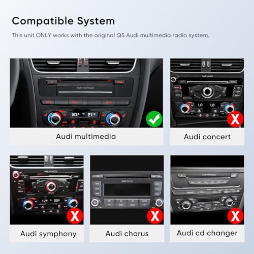 AINAVI 10.25 inch Touch Screen for Audi Q5 Multimedia (2009-2017) CarPlay Android Auto Upgrade Factory Car Radio Retain Original Stereo System (Linux T113 10.25) - Image 2