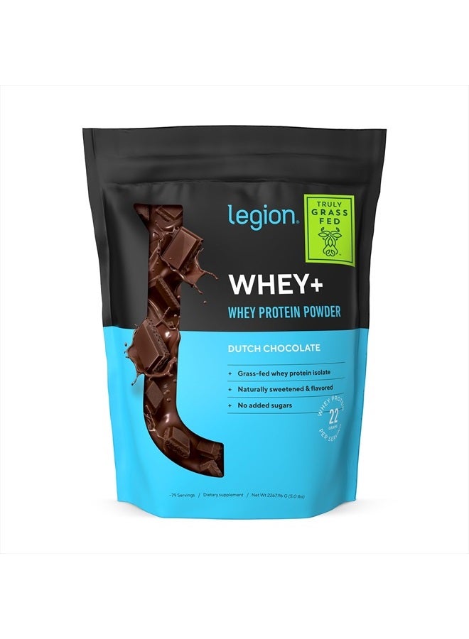 Legion Whey Protein Powder Chocolate - Whey+ Isolate Protein Powder - Protein Isolate from Grass Fed Cows - Non-GMO, Lactose-Free, Sugar-Free Protein Powder Dietary Supplement (79 Servings) - Image 1