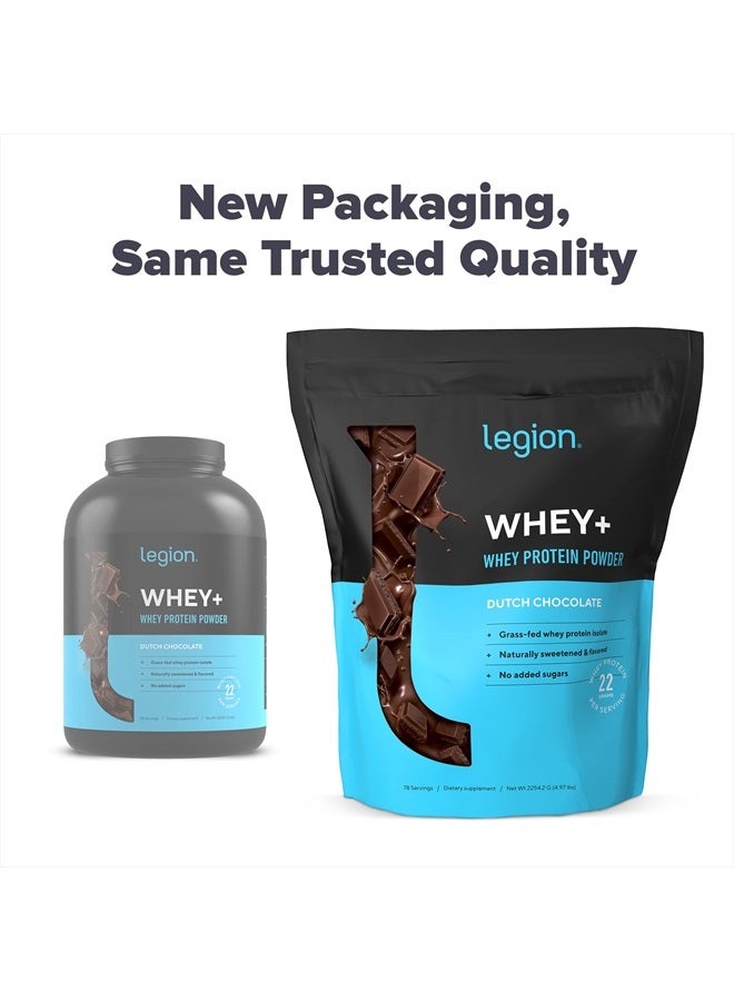 Legion Whey Protein Powder Chocolate - Whey+ Isolate Protein Powder - Protein Isolate from Grass Fed Cows - Non-GMO, Lactose-Free, Sugar-Free Protein Powder Dietary Supplement (79 Servings) - Image 2